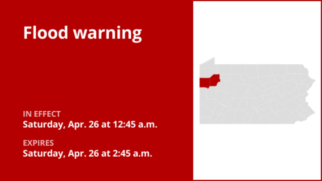 Flash Flood Warning Issued for Mercer and Venango Counties