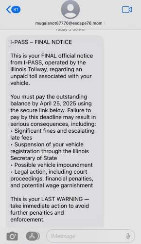 This is your LAST WARNING: Tollway texting you about unpaid fees? Don’t believe it