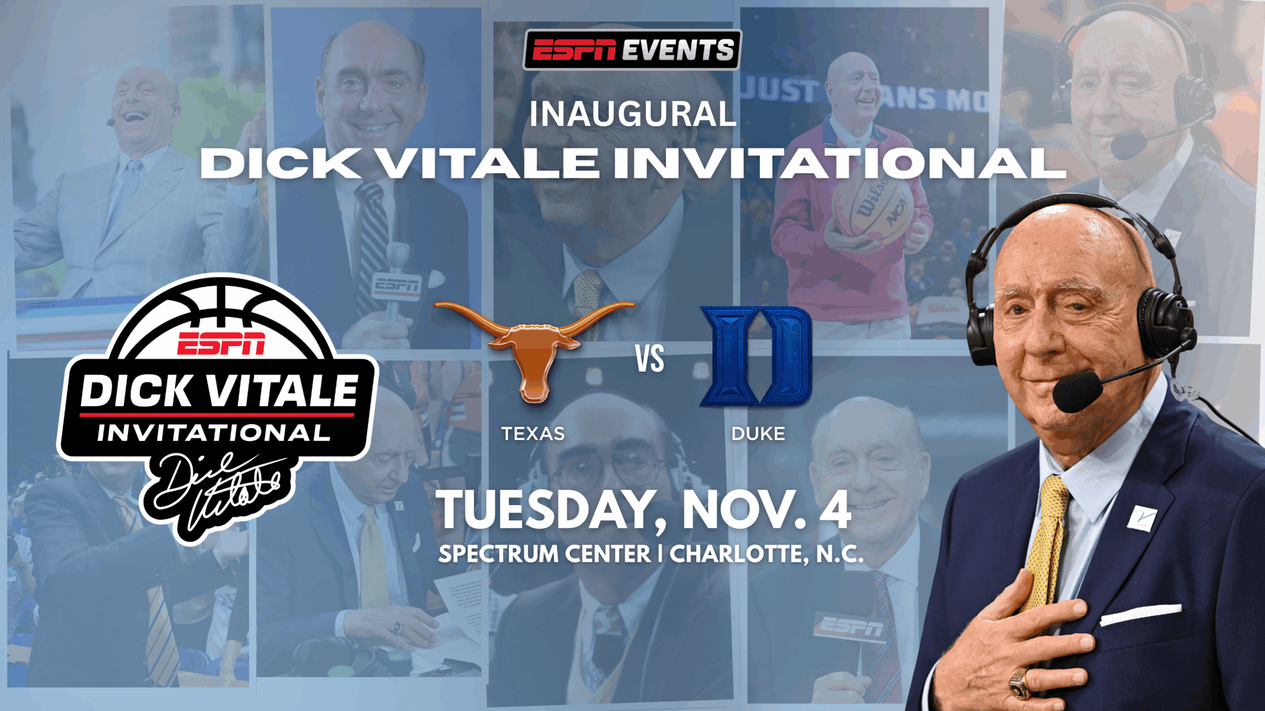 Dick Vitale Invitational: Duke vs. Texas to Tip-Off Inaugural Event