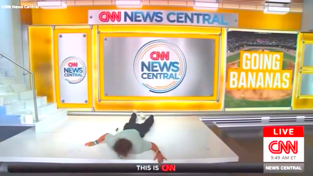 CNN Guest’s Bananas Baseball Stunt Goes Viral After Live Backflip Fail