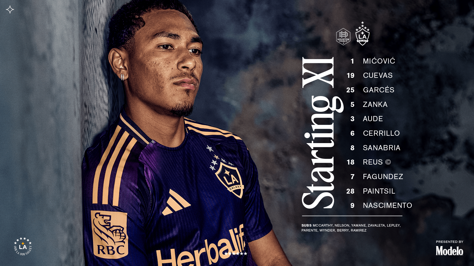 Starting XI: LA Galaxy vs Houston Dynamo | July 25, 2025