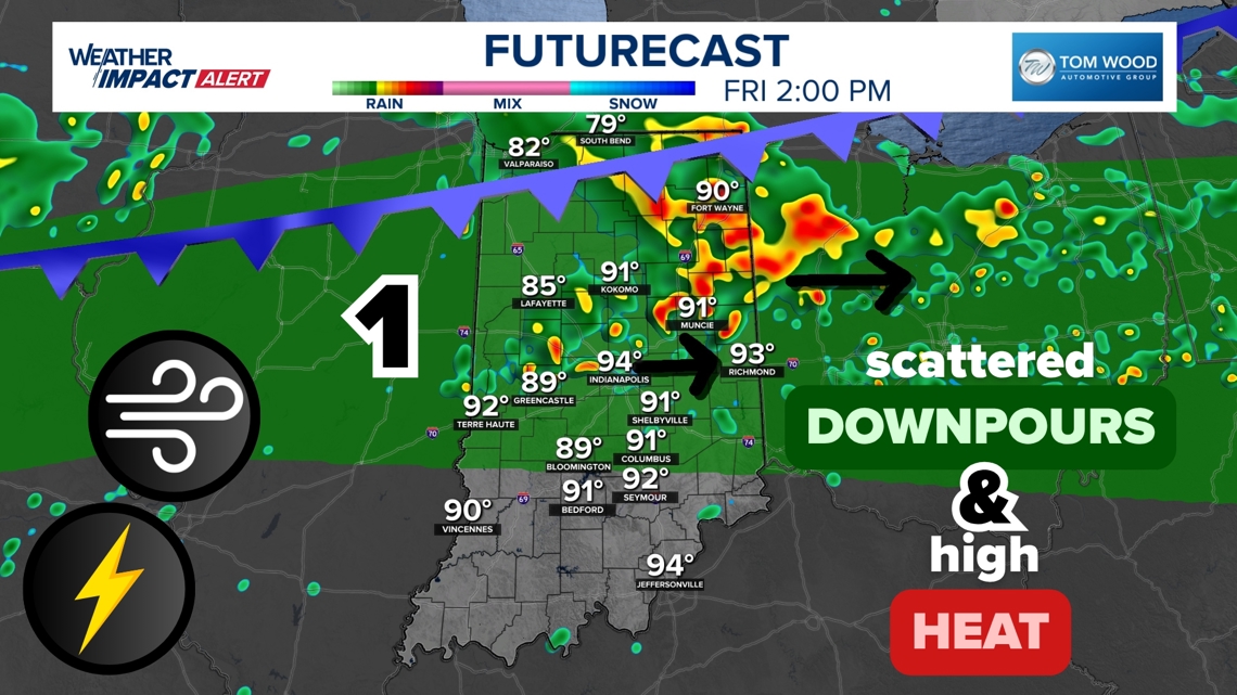Indianapolis Weather: High Heat, Scattered Storms & Rain Zones